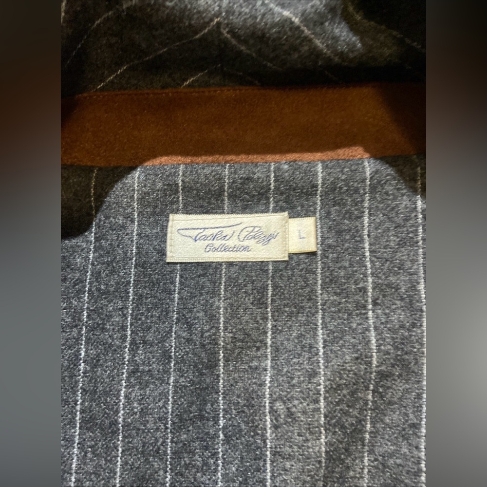 Tasha Polizzi Riding Pinstripe Gray Blazer Jacket Women’s Sz L - Picture 4 of 8